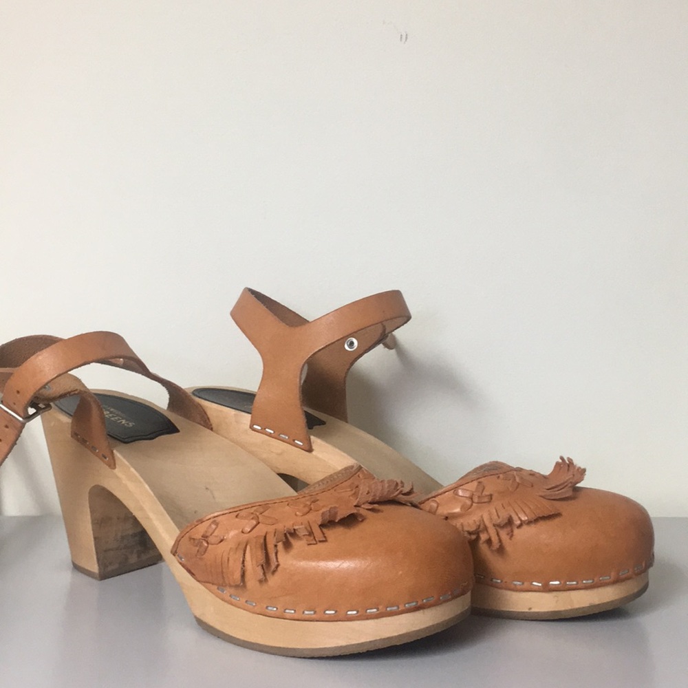 Swedish Hasbeens Fringe Clog